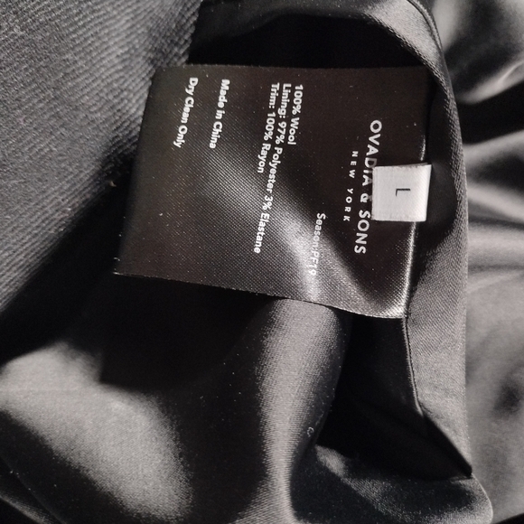 Ovadia & Sons Eisenhower Military Wool Jacket New York Large Black - Picture 8 of 11